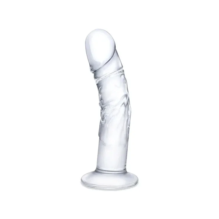 7"" Curved Realistic Glass Dildo