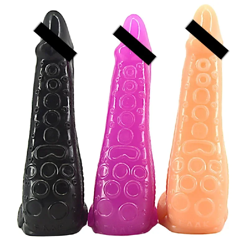 Alluring Ribbed Octopussy 9"" Spiky Animal Dildo Female Sex Toy