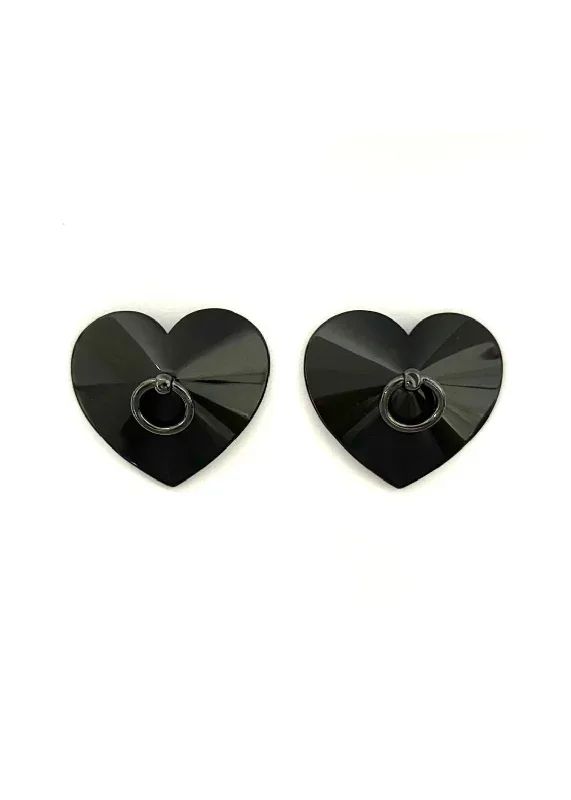 Mini Ring Heart Shaped Nipple Cover (Black)