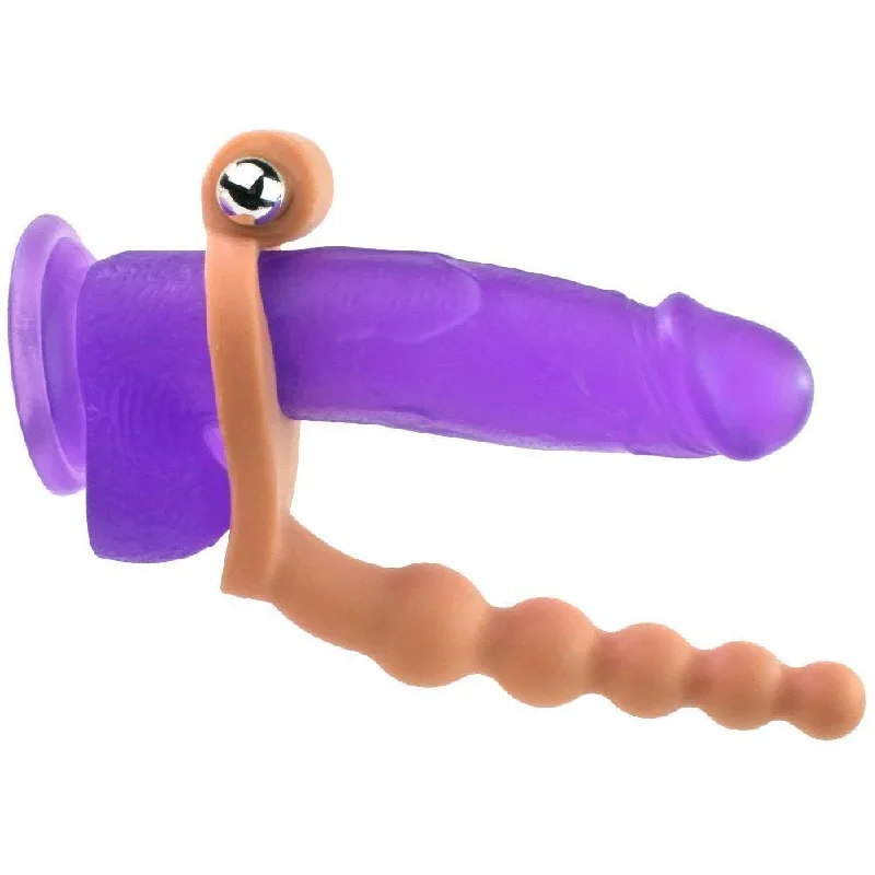 Vibrating Cock Ring - Features Beaded Probe for Dual Stimulation!