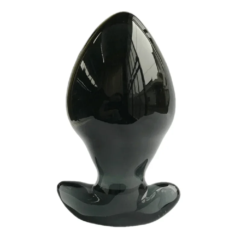 2.5"" Wide Toy | Big Black Classic Glass Plug