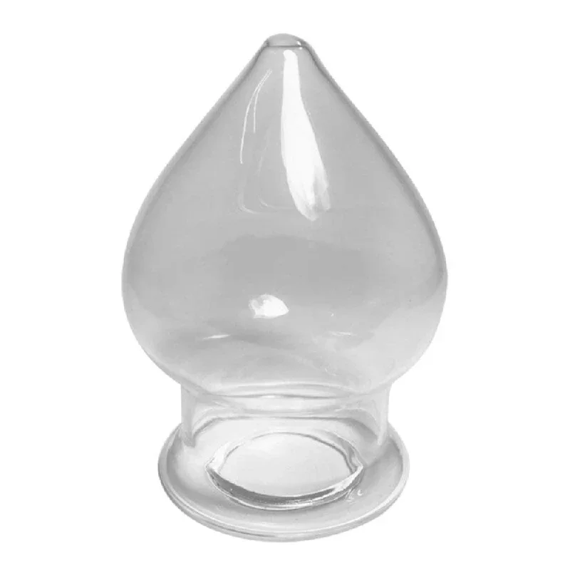 Big Tit-Shaped Glass Butt Plug Large Tunnel 4.76"" Long Toy