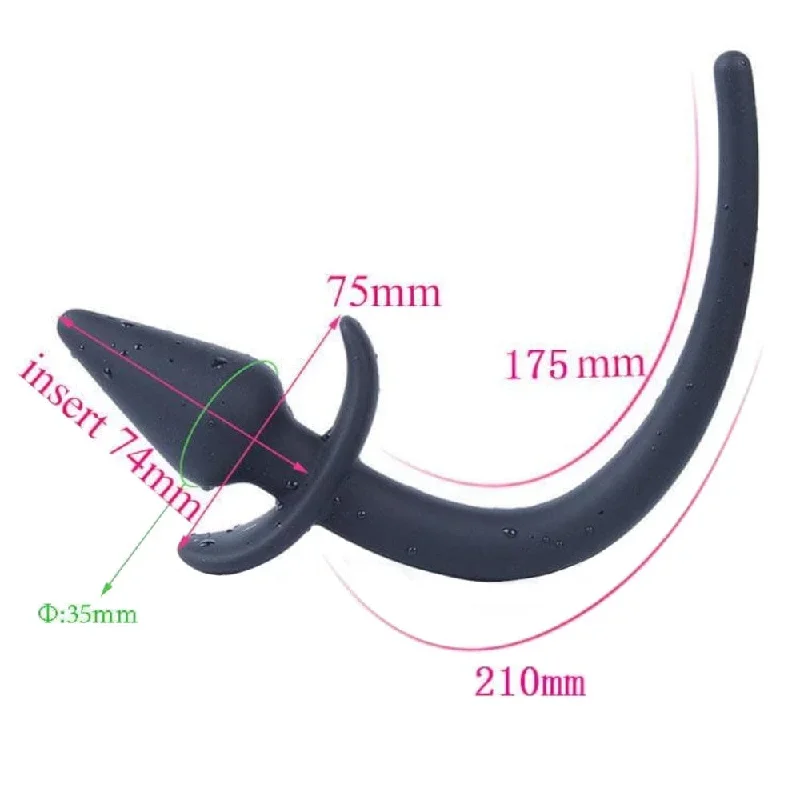 black-silicone-dog-tail-butt-plug-11-inches-long