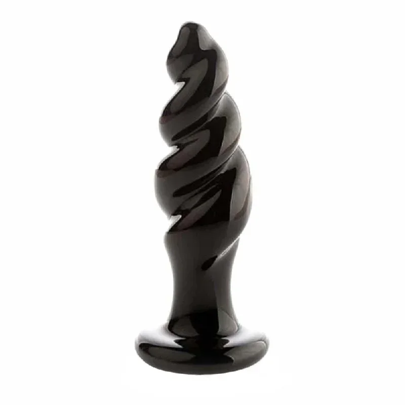 black-spiral-glass-plug