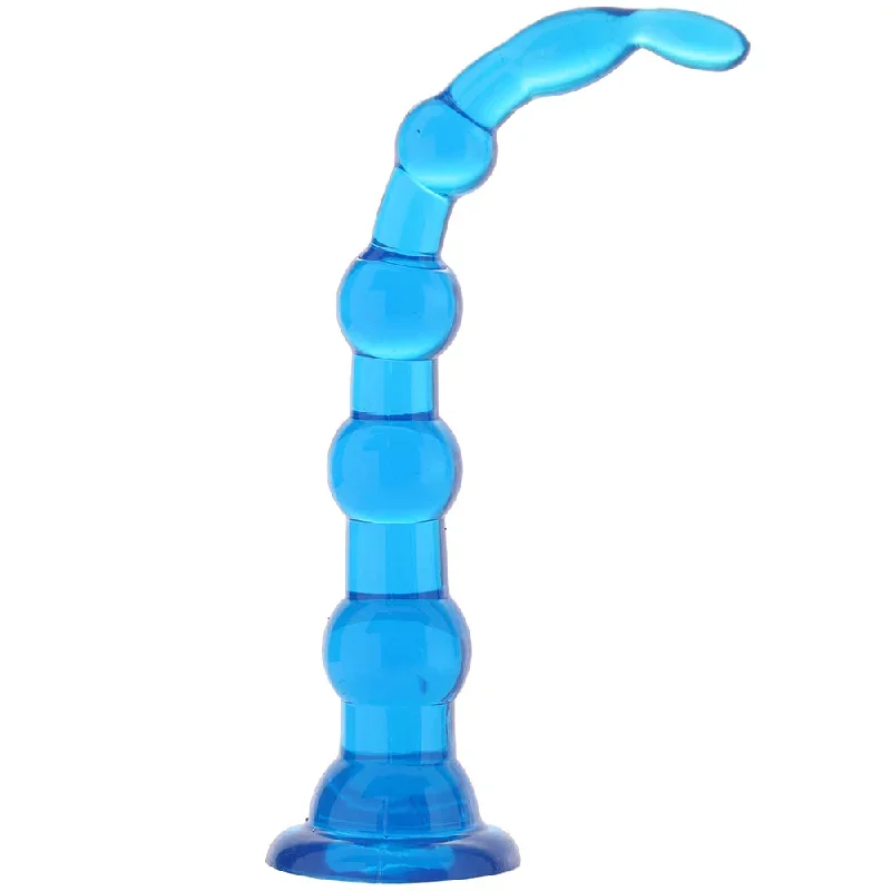 Blue Line 8.5 Inch Anal Beads With Suction Base