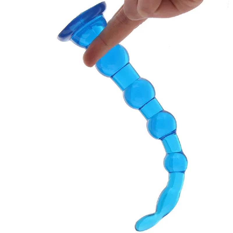 blue-line-8-5-inch-anal-beads-with-suction-base