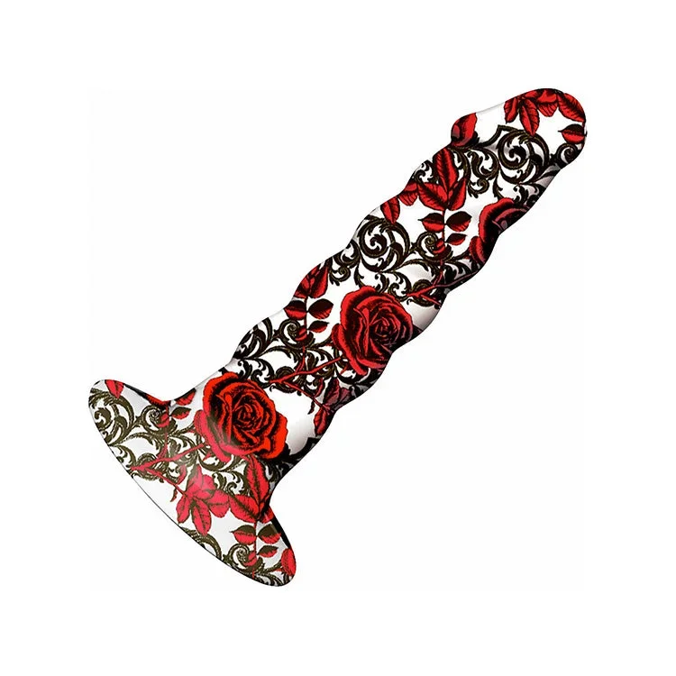 collage-iron-rose-twisted-silicone-dildo