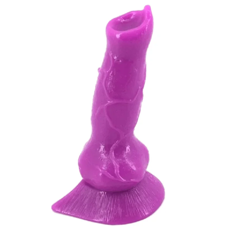 Colored Knotted Dildo Animalistic Stimulation Silicone Dog Dildo