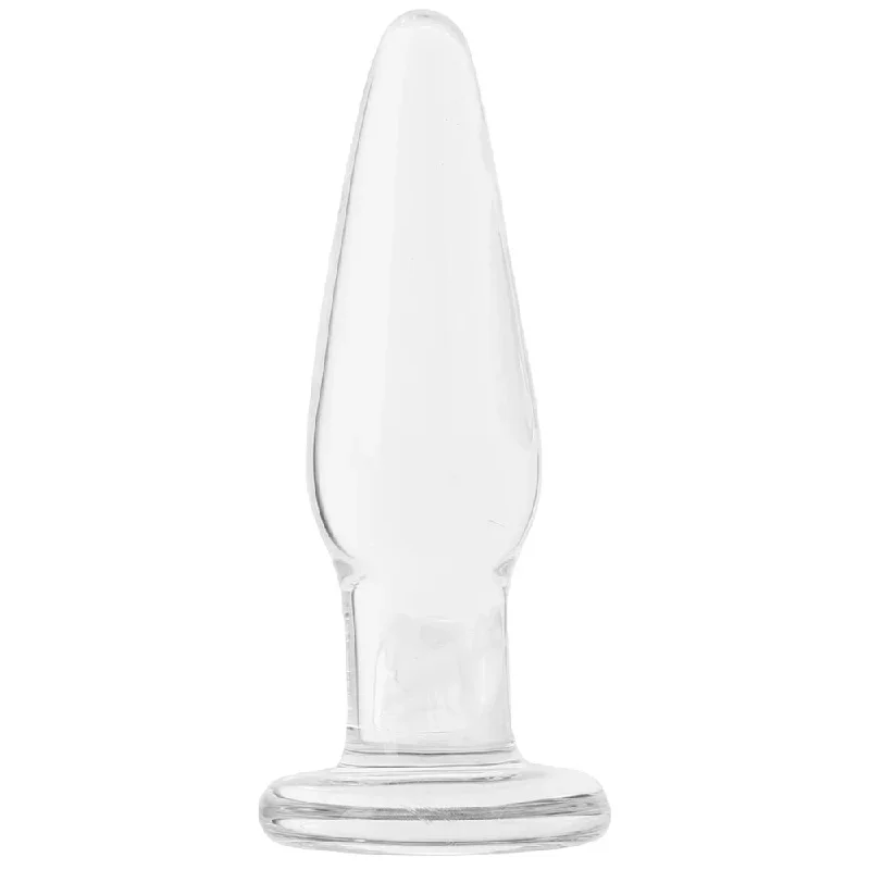 Crystal Premium Glass Small Tapered Butt Plug in Clear