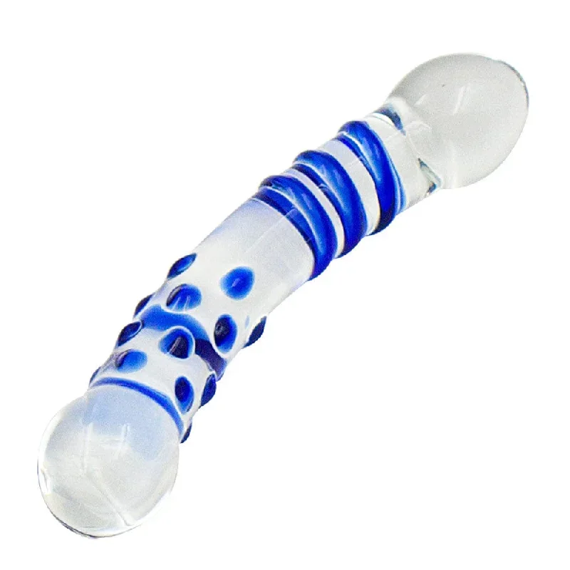 Curved Crystal 7"" Glass Dildo