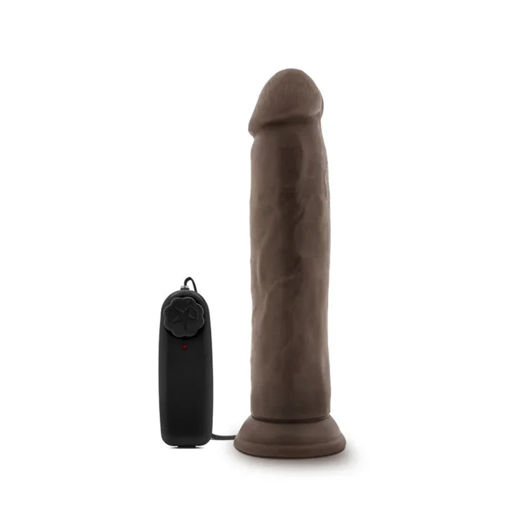 Realistic Vibrating 9.5"" Chocolate Dildo