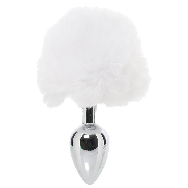 Gemsations 3 Inch Bunny Tail Butt Plug in Silver