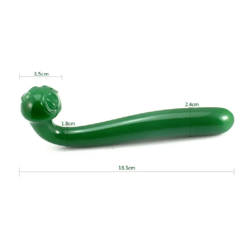 green-j-shaped-crystal-double-headed-dildo