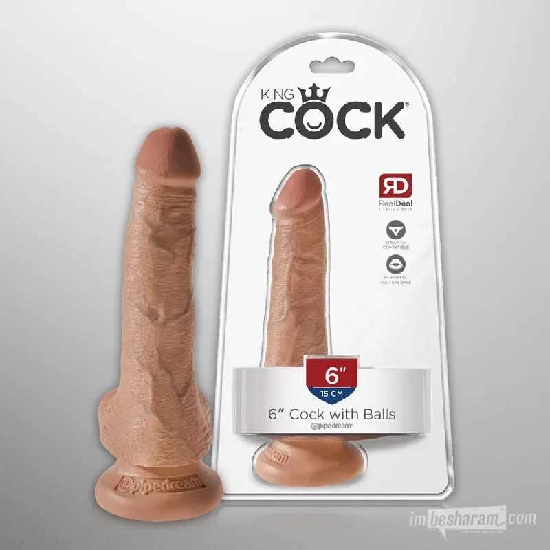 King Cock 6"" Realistic Dildo with Balls