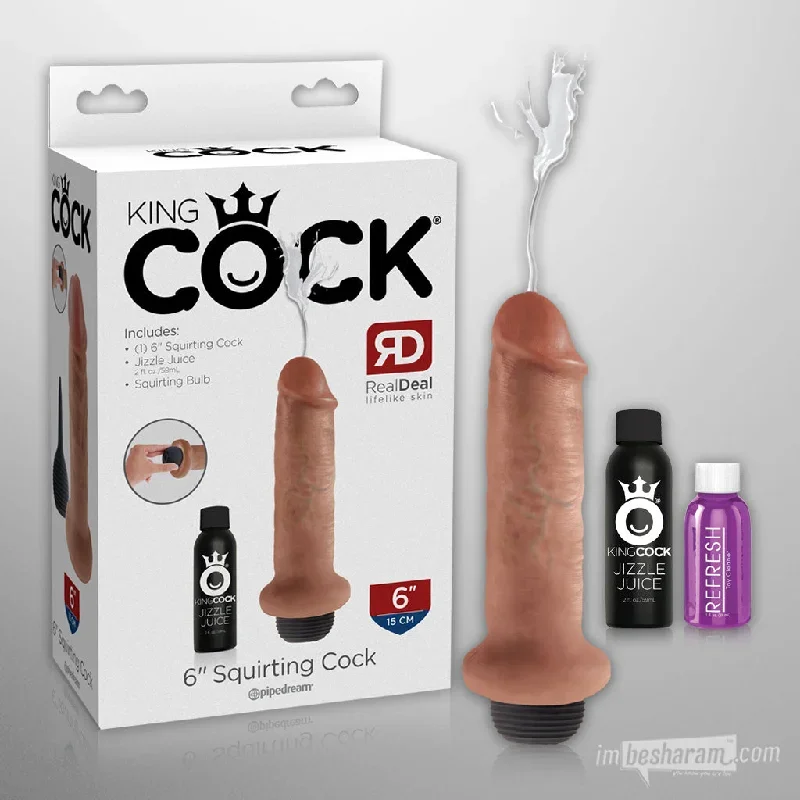 King Cock 6"" Squirting Realistic Dildo