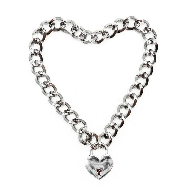 Metal Chainlike Locking Necklace Chain Choker