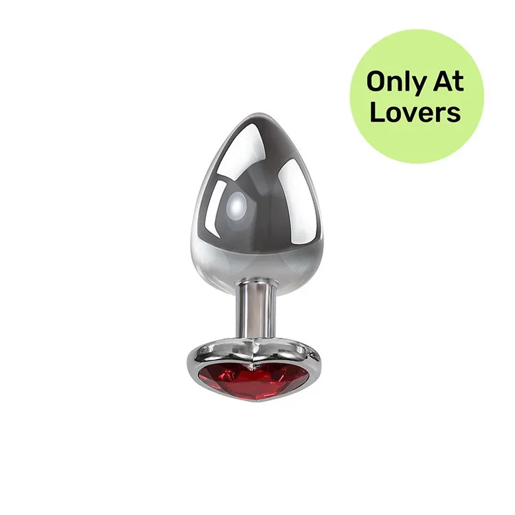 Lovers Small Red Heart Gemstone Anal Plug