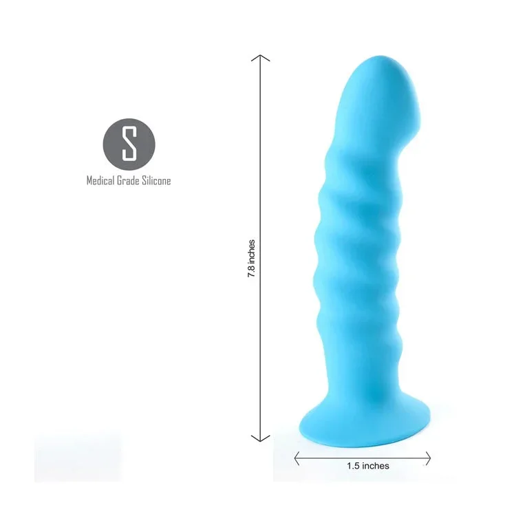 maia-kendall-8in-silicone-swirl-blue-dildo