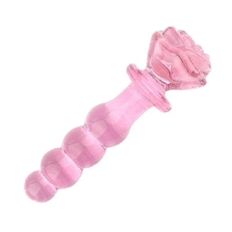 pink-charming-beaded-glass-rose-dildo