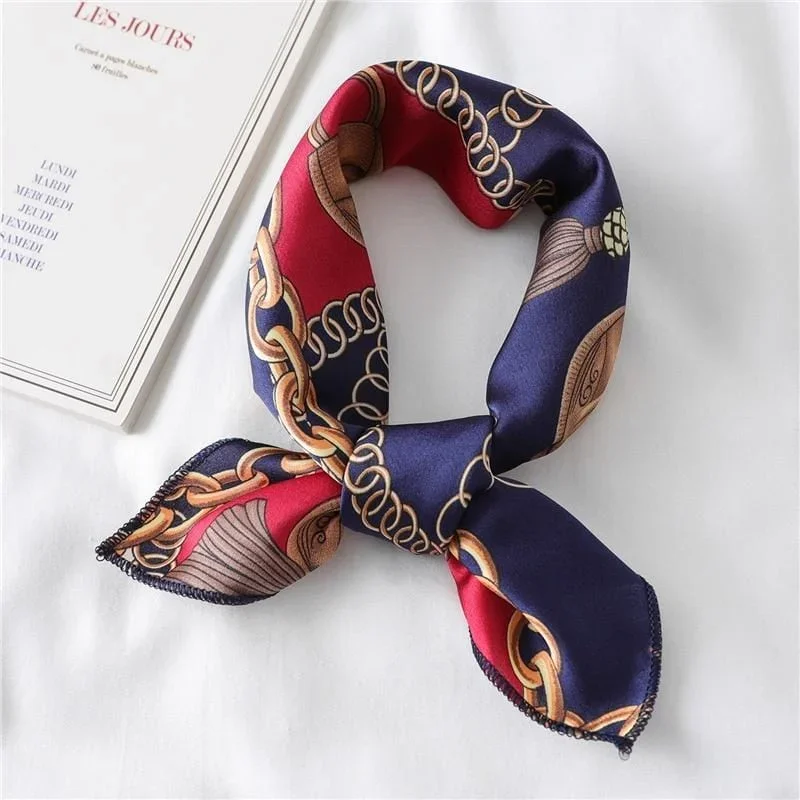 Printed Satin Scarf Knotted Gag