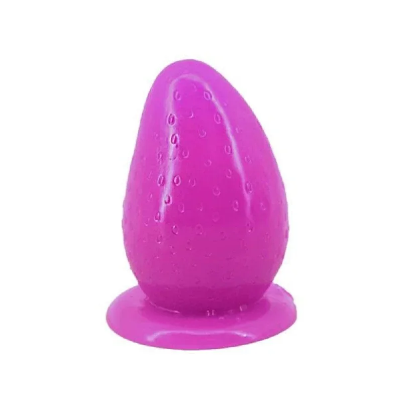 Purple Strawberry Anal Dildo With Suction Cup