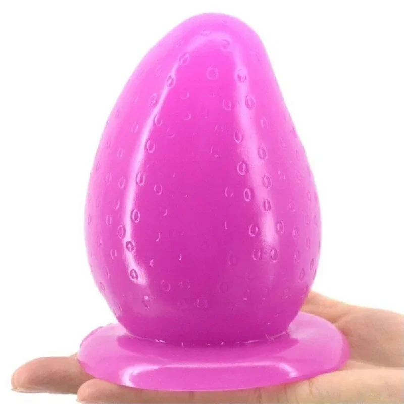 purple-strawberry-anal-dildo-with-suction-cup