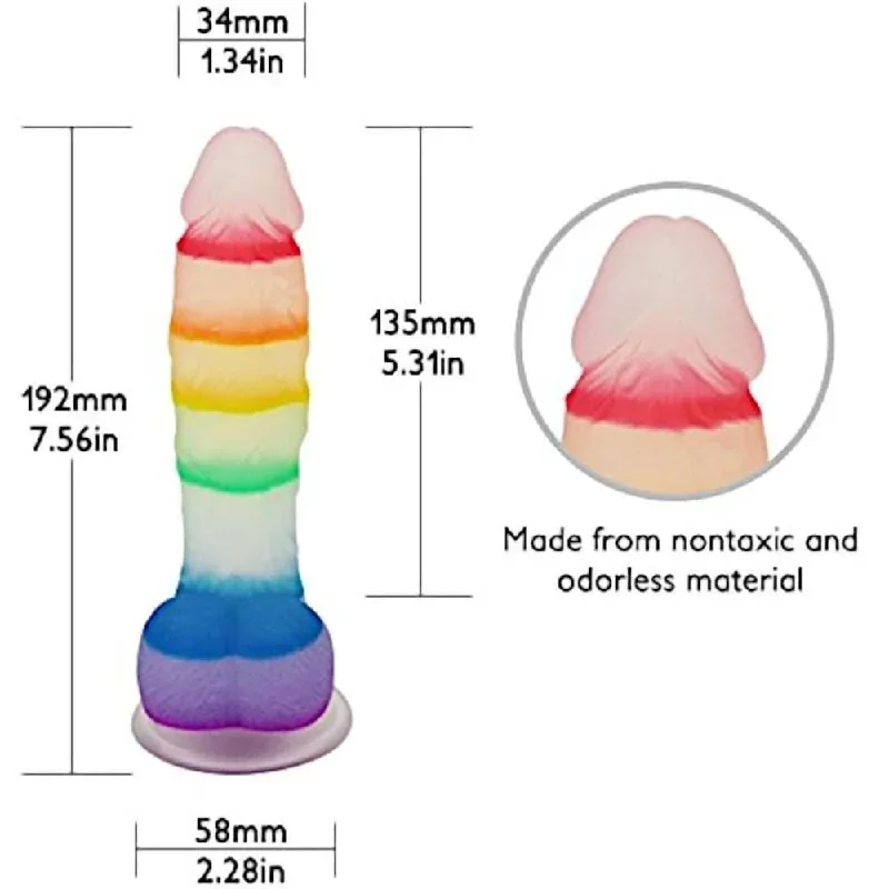 realistic-7-inch-jelly-rainbow-dildo-with-suction-cup-and-balls