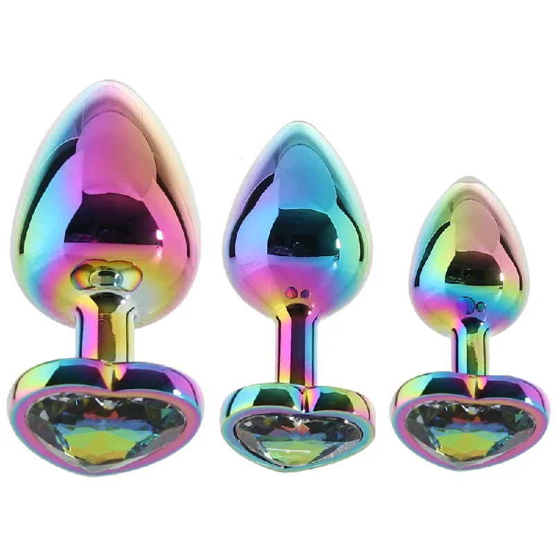 Rear Assets Heart Gem Metal Plug Kit in Rainbow