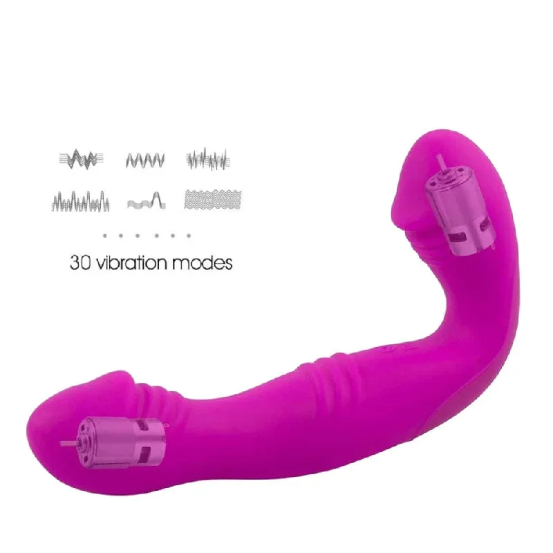 rechargeable-l-shaped-pegging-strapless-dildo