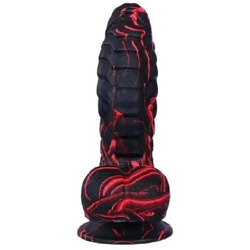 Scaly Suction Cup Dildo 7"" Silicone Dildo Male With Balls