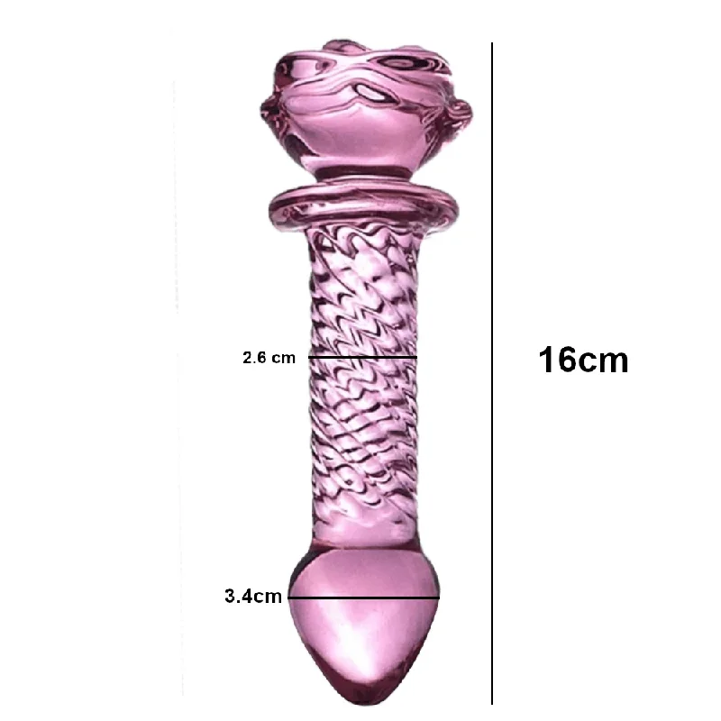 seductive-pink-glass-rose-dildo