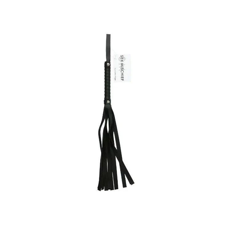 Sex & Mischief Black Faux Leather Flogger