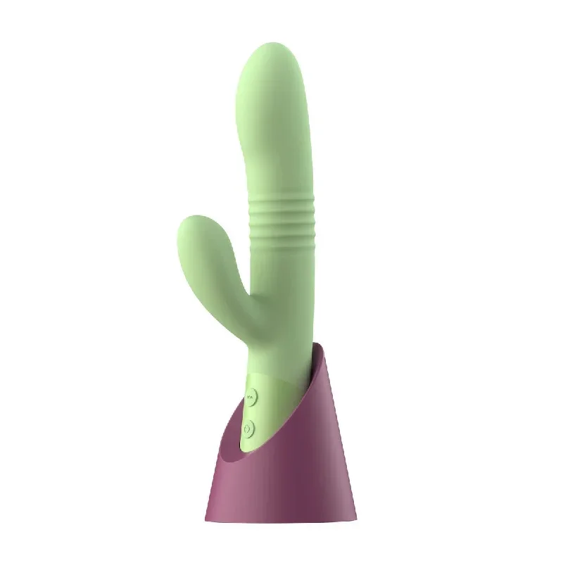 The Coelho - Telescopic Thrusting Silicone Rabbit Vibe with Charging Stand