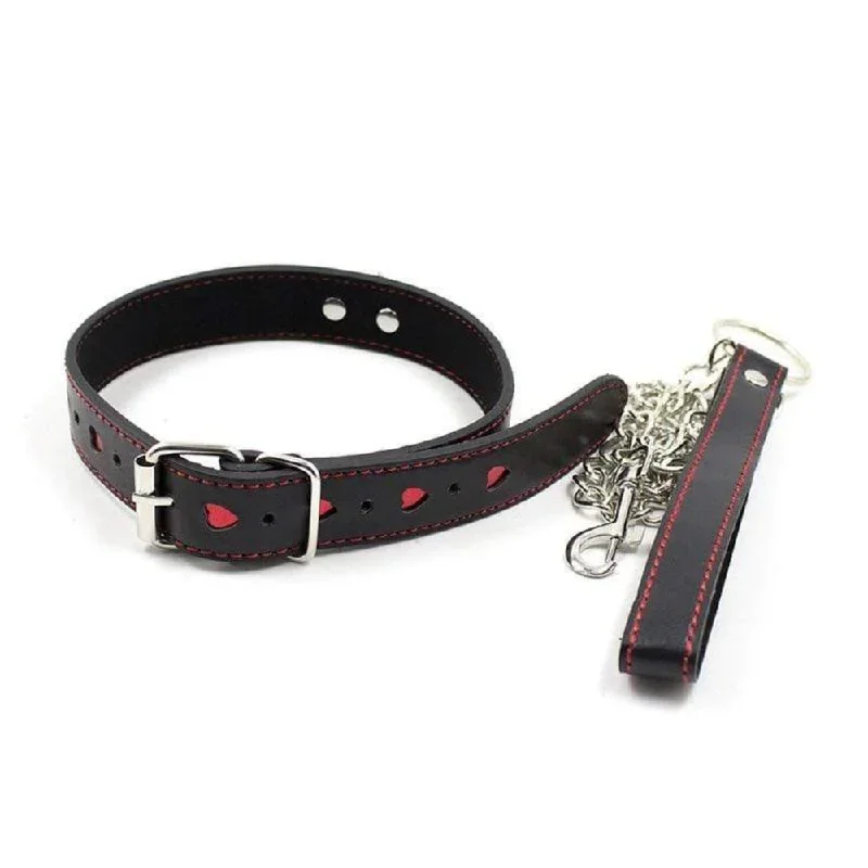 Total Surrender BDSM Pet Choker Leather Collar Submissive Slave Sex