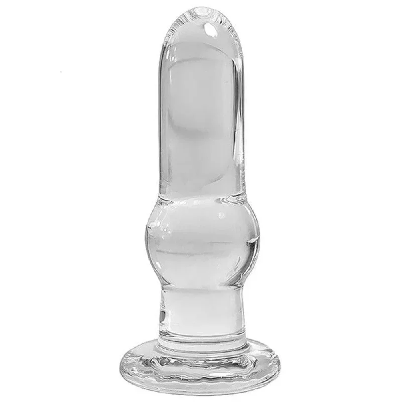 Transparent Tower Toy Glass Anal Plug Huge 5.12"" Long